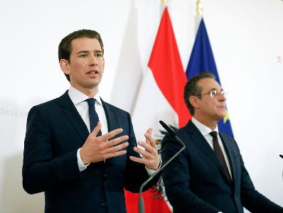 Am 30. April 2019 gab Bundeskanzler Sebastian Kurz gemeinsam mit Vizekanzler Heinz-Christian Strache, Bundesminister Hartwig L&ouml;ger und Staatssekret&auml;r Hubert Fuchs eine Pressekonferenz zum Thema Steuerreform.